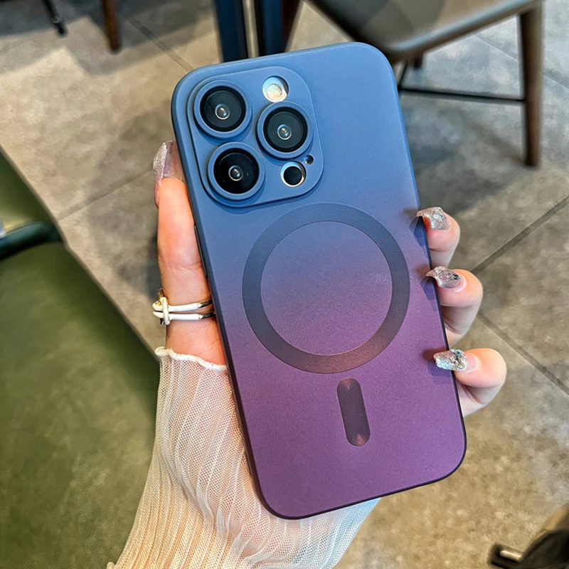 Luxury For Magsafe Gradient Silicone Multicolour Shockproof Case for iPhone17 16 15 14 13 12 11 Pro Max Wireless Charging Cover