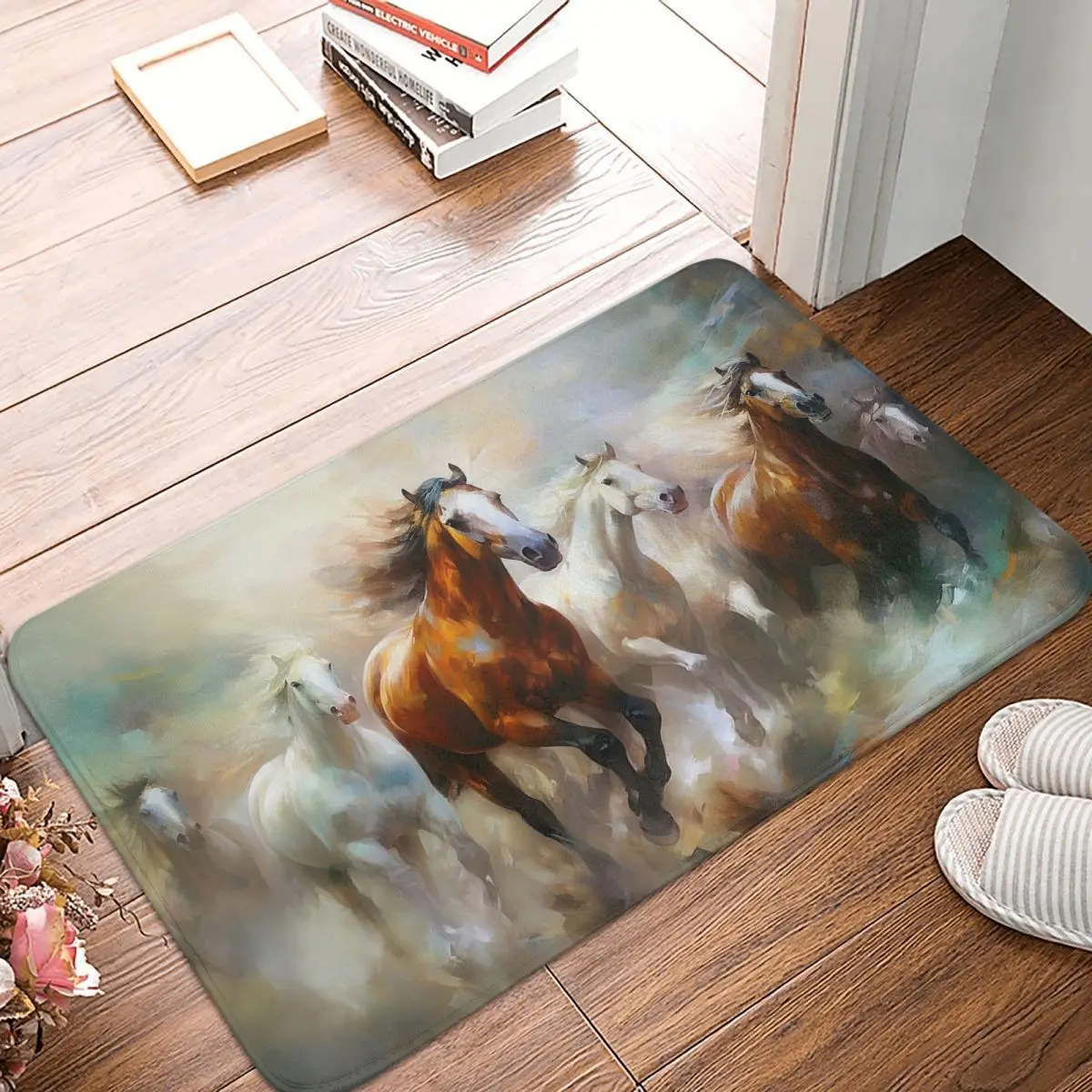 Cavalli Al Galoppo Zerbino Antiscivolo Cavallo Al Galoppo Soggiorno Tappetino Da Cucina Tappeto Da Preghiera Arredamento Moderno Per Interni