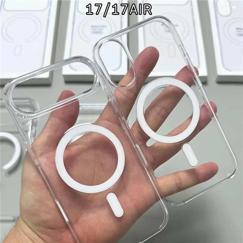 Original Magnetic Animation Clear Case For iPhone 17 16 15 14 13 17Pro Max Boxed Hard Cover For Magsafe Wireless Charging
