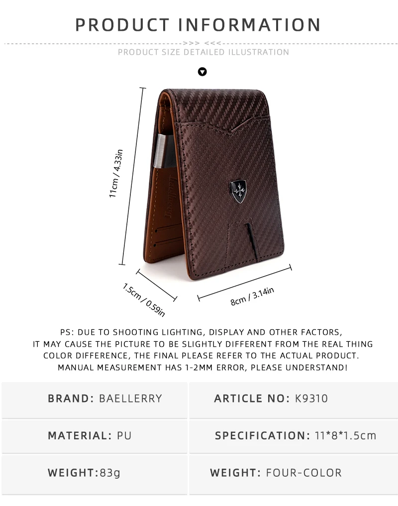 New RFID Name Engraving Simple Short Men Card Wallets Carbon Fiber Card Holder Slim Male Wallet Photo Holder Men Card Clips
