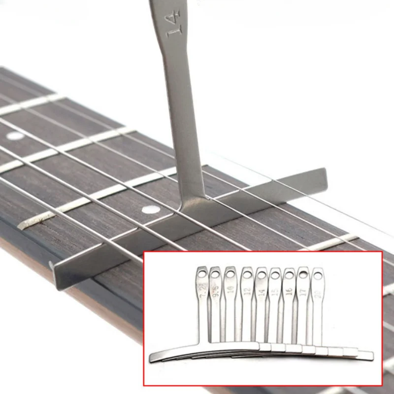 9 Stück Gitarre unter Saiten radius Gauge Hals gekerbt gerade Kante Builder messen Edelstahl Gitarre Builder Gitarrenbauer Werkzeuge