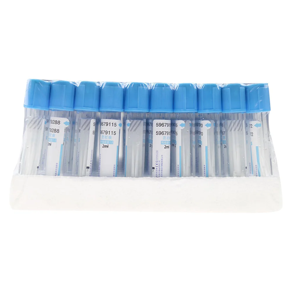 

100pcs Disposable Test Tubes Clear Venous Blood Collector Tube with Lids