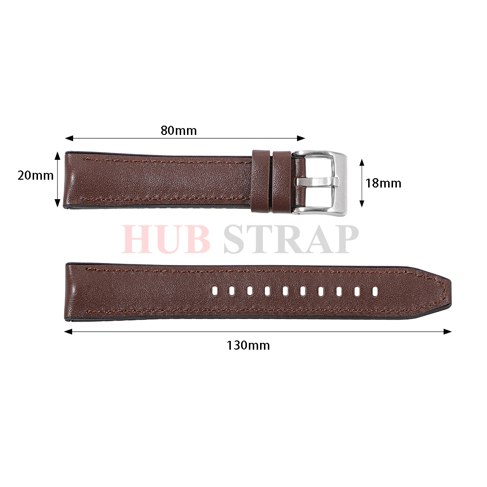 Universal Quick Release Leather Silicone Watch Strap - 20mm/22mm - Unisex Replacement Belt