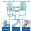 Tall Adirondack Chairs Set of 2,Recycled Poly Balcony Chair with Double Connecting Tray Patio Stools Weather Resistant 5