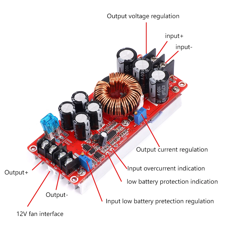 1200w Dc Power Supply 1200W 20A DC Converter Boost Step-up Power Supply ...