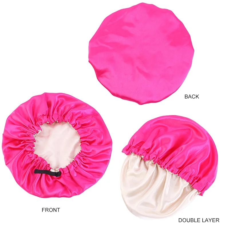 2 Pcs Kids Satin Bonnet Adjustable Sleeping Cap Silk Soft Night Hair Bonnet for Toddler Child Baby