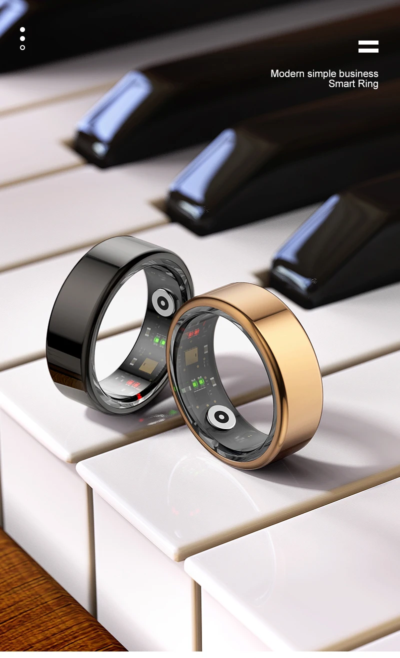 R02 Smart Ring Sensor Men Women Charging Case Health Monitor Sleep Exercise Records Step IP68 Waterproof Fashion Finger Rings