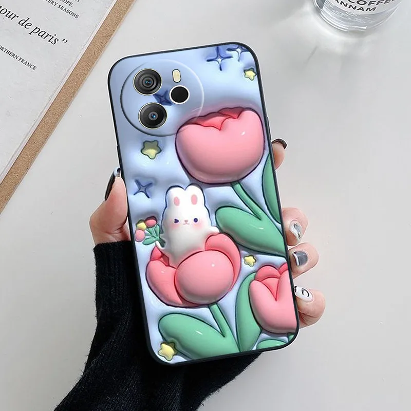 Cute Cartoon Soft Silicone Back Case - Fashionable Phone Cover Etui s