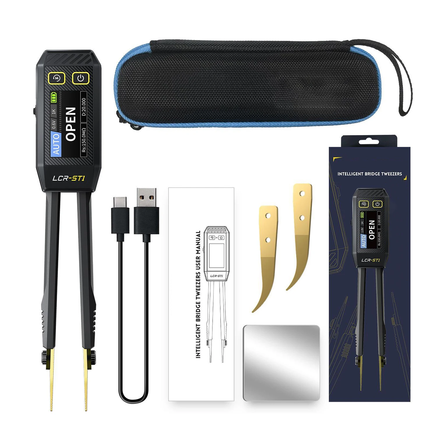 LCR-ST1 Digital BridgeMeter High Precision LCR Meter Tweezer Intelligent Tweezer Test Patch Clamp Multimeter Test Meters