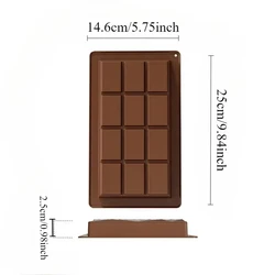 Silicone Chocolate Bar Mold - Easy Release for Handmade Gifts and Wax Melts (Chocolate-B)
