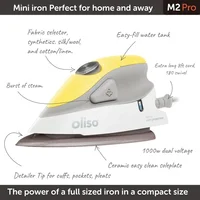Oliso M2 Mini Project Steam Iron with Solemate - for Sewing, Quilting, Crafting, and Travel | 1000 Watt Dual Voltage Ceramic 2
