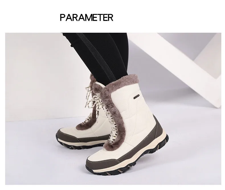 Outdoor Snow Boots Women's Waterproof Anti-skid Snowboard Shoes Warm Travel Equipment Training Trekking Skiing Sports Botas · v2