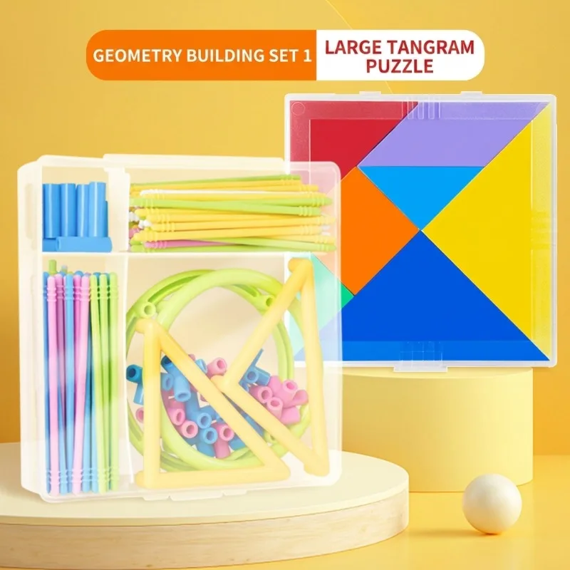 Geometry Building Set for 5th and 6th Grade Second Semester 3D Shape Recognition Combination Math Teaching Aids Learning Tool - 3