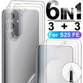 Pellicola salvaschermo 6IN1 per Samsung Galaxy S25 FE opaca trasparente posteriore anteriore morbida pellicola protettiva idrogel per pellicola antigraffio S25FE