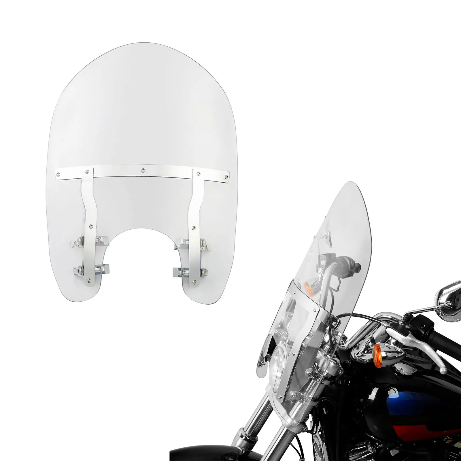 

19" Windscreen Windshield w/ 49mm Clamps For Harley Low Rider FXDL 2014-2017 FXLR 2018 Street Bob 114 FXBBS 2021 Softail FXST 22