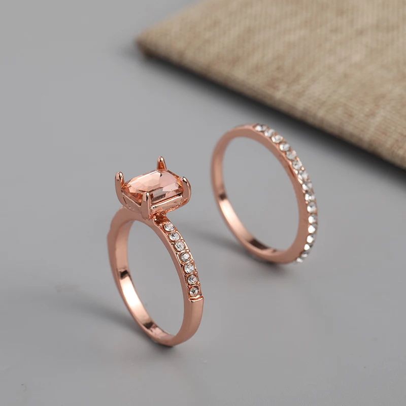 

Certified Engagement Ring Colorless Square Pink Stone Proposal Rings Silver Weddig Band Gift Engagement Rings for Women