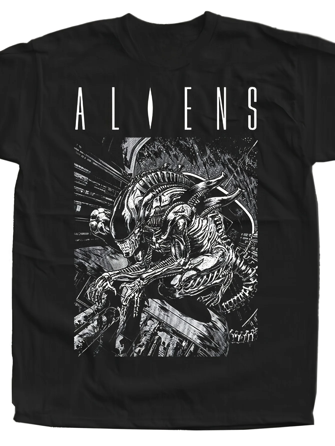 Herren 1986-Alien-Film-T-Shirt, offiziell inspiriertes Xenomorph Chest Burst Graphic Iconic Logo Retro Sci-Fi Horror Tee