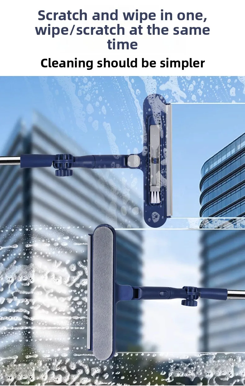 Hochhaus-Fensterreiniger mit Doppelseitiger Magnetischer Abzieherfunktion und Teleskopstange für Außen- und Innenbereich – Detail 7