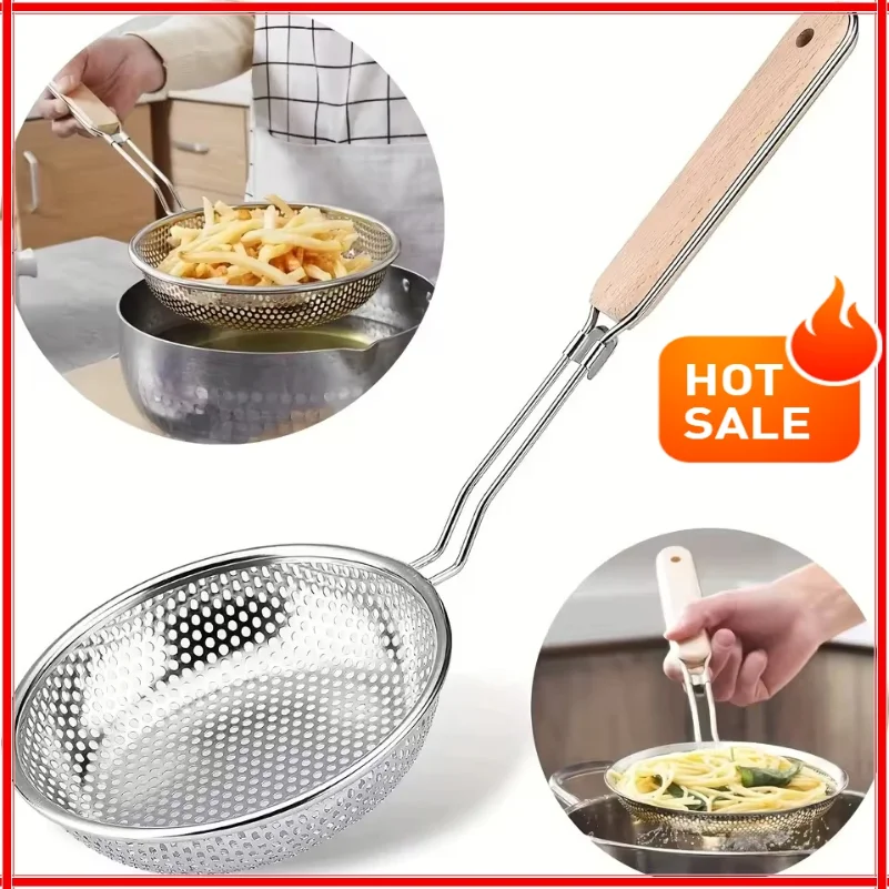 Stainless Steel Fine Mesh Skimmer Spoon for Noodles Spaghetti Colander 1