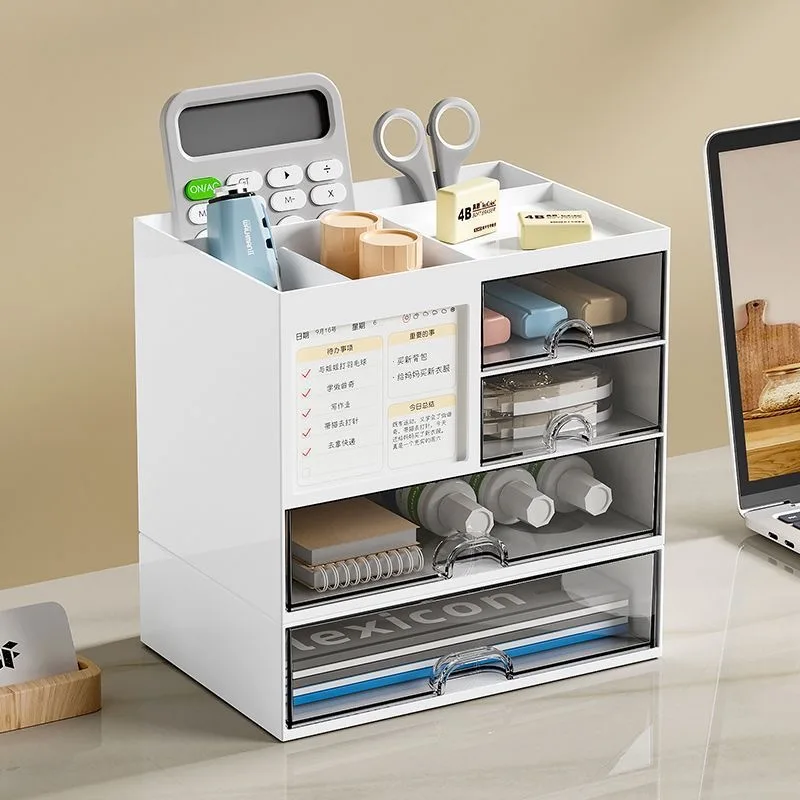 

Office desktop storage box transparent small drawer storage cabinet student desk stationery items organizing storage box