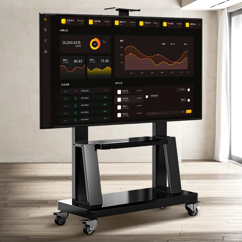 

Mobile TV Cart Floor Rack Video Conference Monitor Bracket 120-Inch