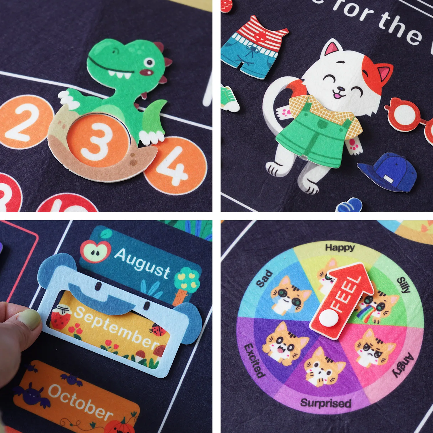My Daily Calendar for Kids, Felt Board for Toddler Kids, Preschool Calendar for Classroom, Circle Time Learning Center