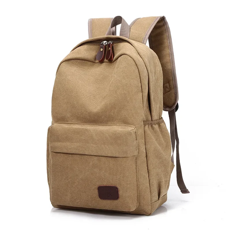 Korean version men's canvas backpack college student backpack