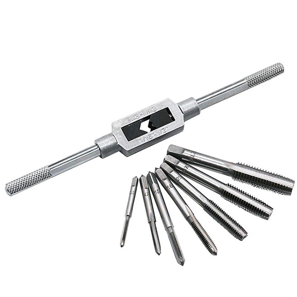 

8Pcs/Set Metric Hand Tap and Die Set M3-M12 Screw Thread Plugs Straight Taper Reamer Tools