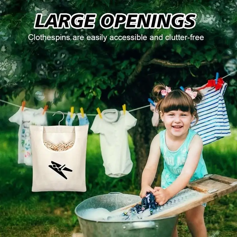 Dirty Laundry Bag Large Capacity Canvas Portable Laundry Basket Closet Storage Basket Clothespin Bag Organizer For Home