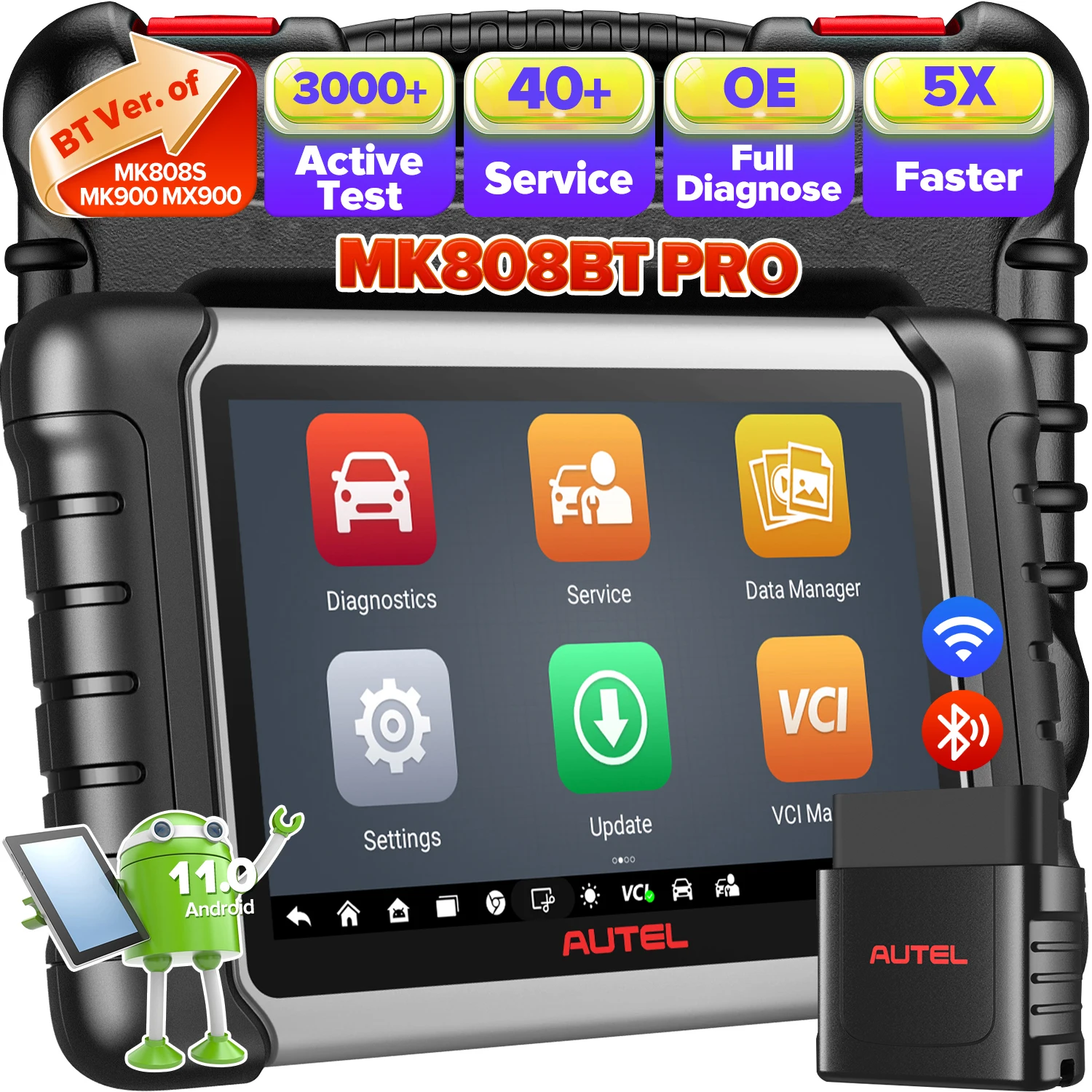 Autel MaxiCOM MK808BT PRO OBD2 Scanner Car Bi-directional Diagnostic Tool OBD2 Code Reader All System Diagnostic PK MK808KBT