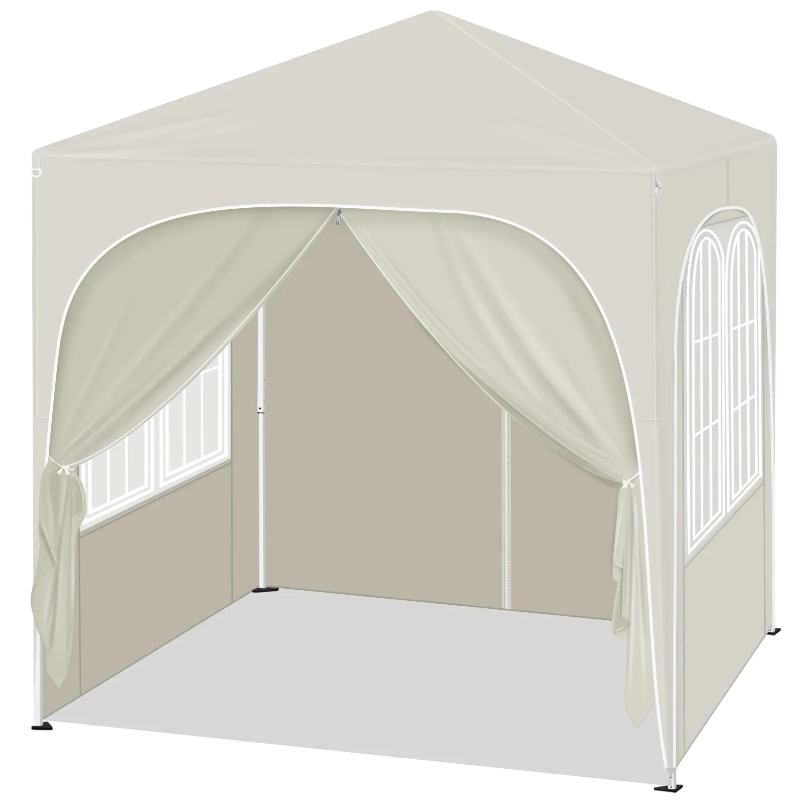 WOLTU Klappbarer Gartenpavillon, 2 x 2 m, Pop-up-Pavillon, UV-Schutz mit Seitenwänden, höhenverstellbar, wasserdichte Pergola für den Außenbereich – Detail 4