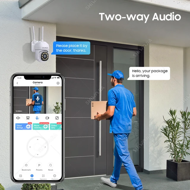SHIWOJIA  YCC365 Plus 4MP WIFI PTZ Camera Wireless Surveillance IP Camera AI Human Detection Home Security CCTV Two-Way Video 4