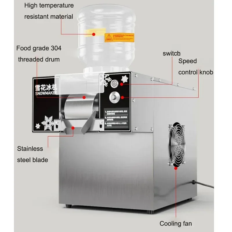 Koreanische Art Schneeflocke Eismaschine Eis kontinuierliche Eismaschine Berühmtheit kleines Milch eis machen rasierte Eismaschine Stall