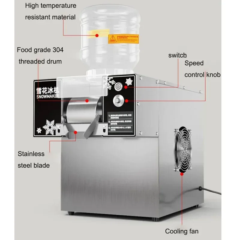 Korean Commercial Snowmaker Ice Machine Snow Flower Ice Continuous Machine Small Milk Fruit Flavor Shaved