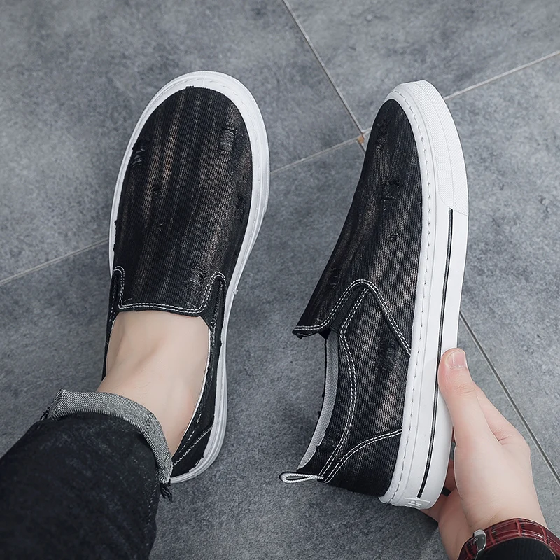 Men Tennis Shoes Breathable Canvas Top Male Sport Shoes Slip-on Boys Fashion Footwear Sneakers Outdoor Flats Tenis Hombre