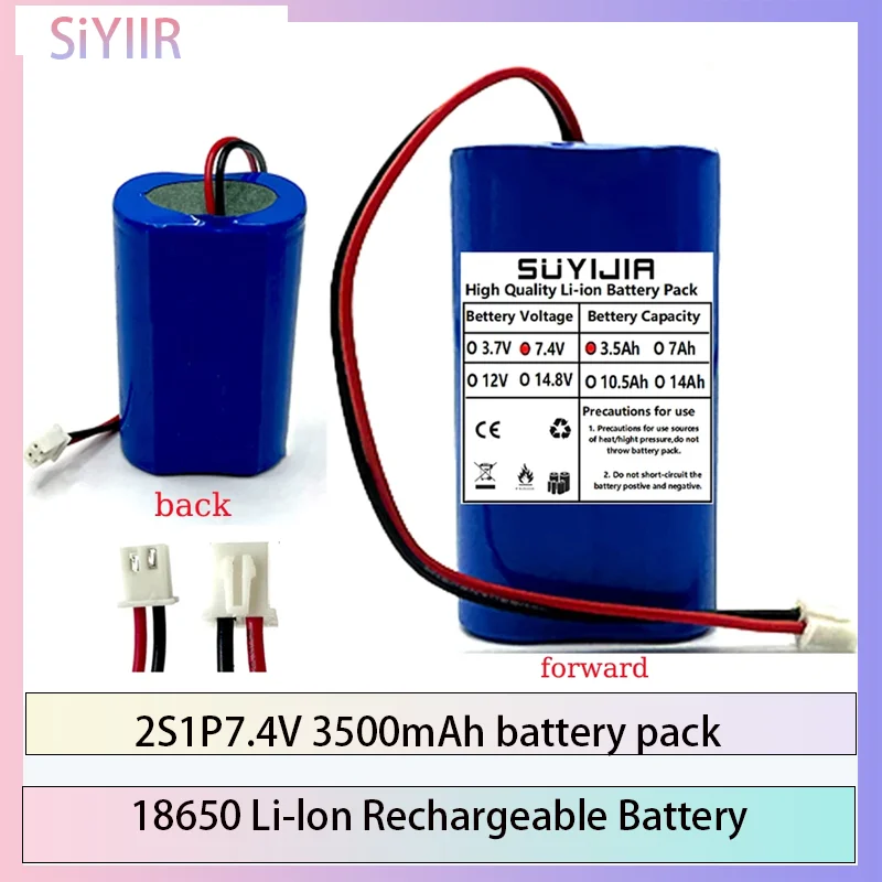 

2S1P 18650 7.4V 3500mAh Battery Pack for Electric Remote Control Toy Massager, Air Purifier, Smart Cup Lithium-ion Battery