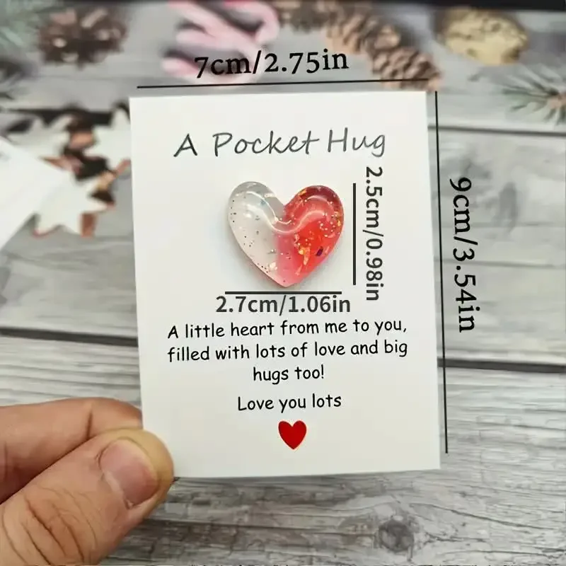 Pocket Hug Cute Little Heart with Encouragement Card for Party