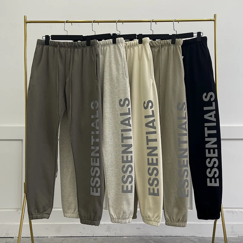 

New Men's ESSENTIALS Joggers Fashion Reflective letters print High Street Hip Hop Loose Unisex Cotton Sweatpants