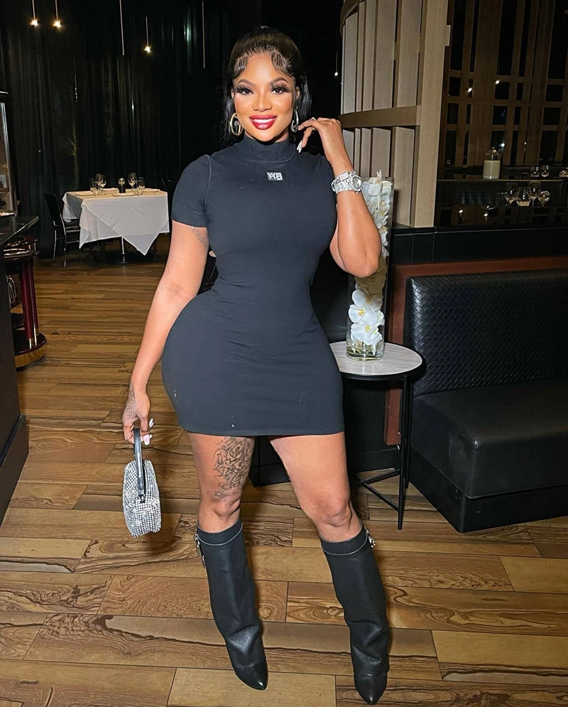

STYLISH LADY Letter Printed T Shirt Dress 2023 Summer Women Short Sleeve O Neck Bodycon Sexy Club Party Mini Vestidos Femininos