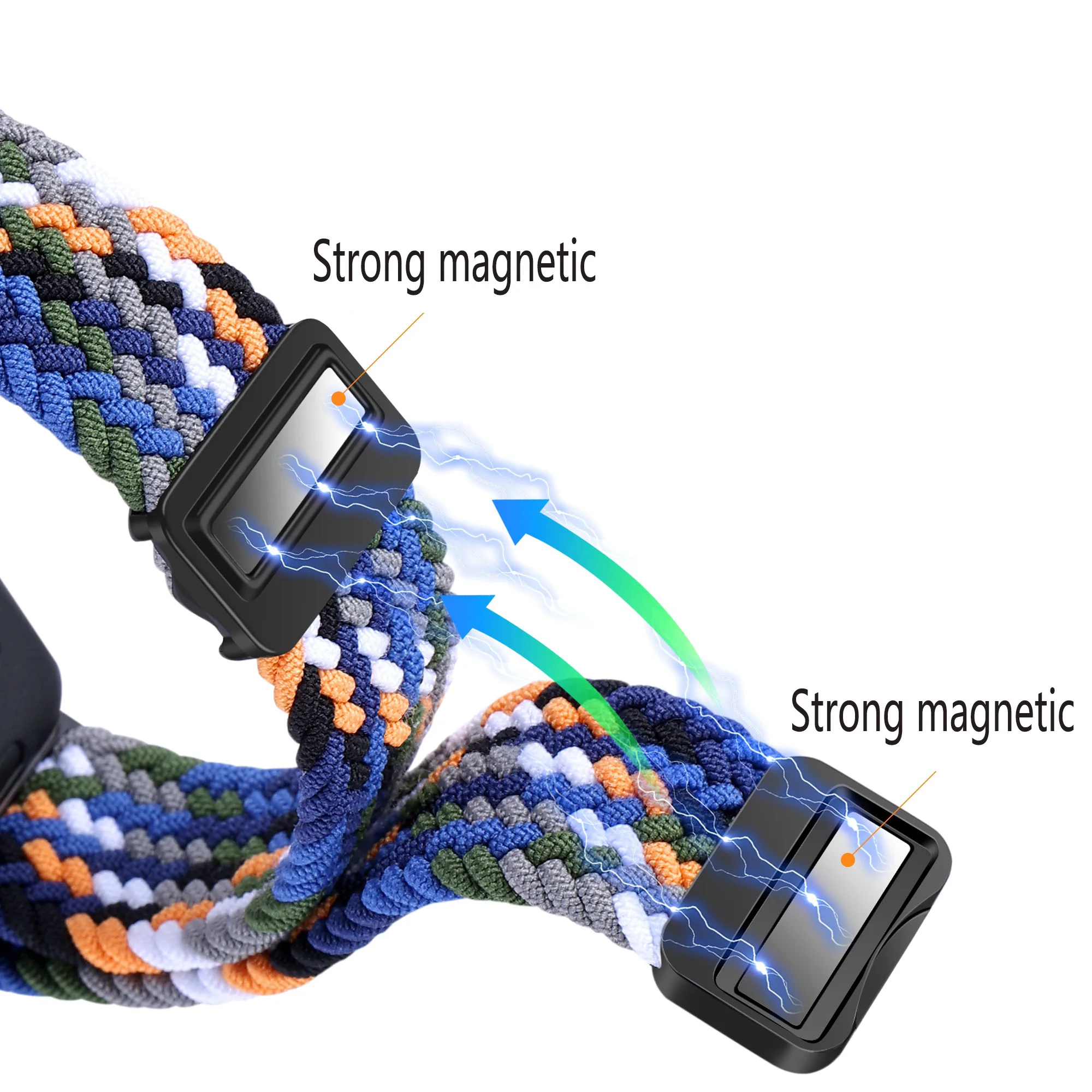 Enhanced Elastic Magnetic Nylon Braided Bracelet Wristband