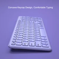 Fashion Keyboard and Mouse Set Wireless PC Gamer Keyboards and Mouse Kit Ultra Thin Office Ergonomic Gaming Keypad Mice Purple - Image 4