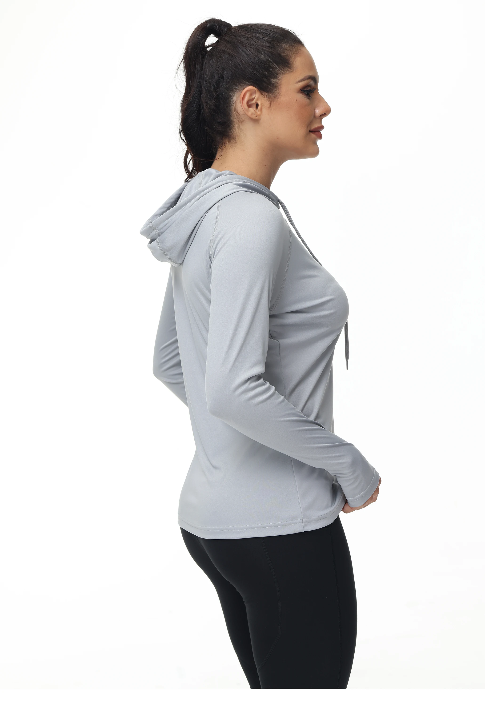 Damen UPF 50+ Rash Guard Langarmshirts Sonnenschutz Schnell trocknend Leichtes T-Shirt Schwimmen Wandern Laufen Angeln – Detail 13