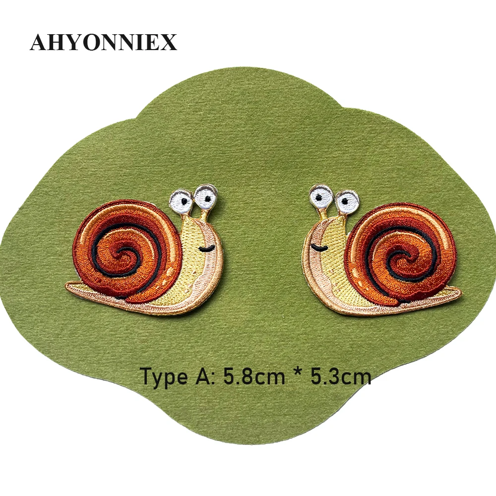 Exquisite Schnecke Eisen auf Patch, Stickerei Tier, DIY Applique, Kleidung, Tasche Dekoration, Klebe stücke, 1 Stück – Detail 3