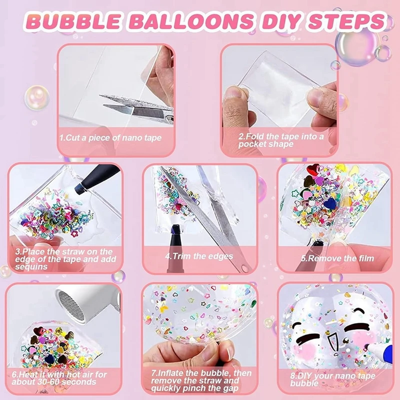 DIY 블로우 버블 나노 테이프 양면 테이프, 접착 볼 테이프, 공예 테이프, 감압 장난감, 어린이