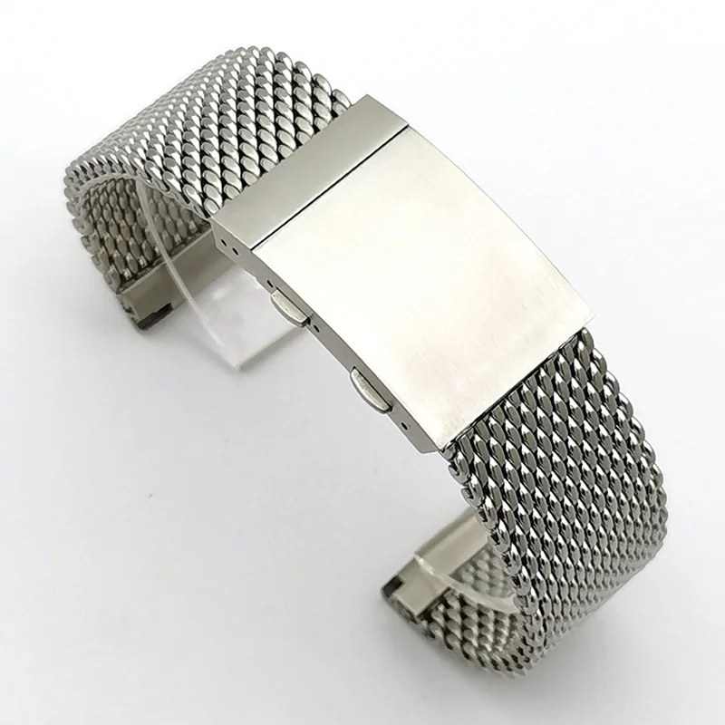 22mm Mailänder Edelstahl Mesh Armband für iwc Omega Seiko Samsung Uhr High-End Metall uhr Armband Falt verschluss – Detail 4