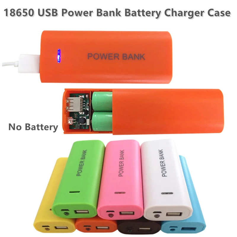 5V 5600mAh 2X 18650 USB Power Bank Battery Charger Case DIY Box For