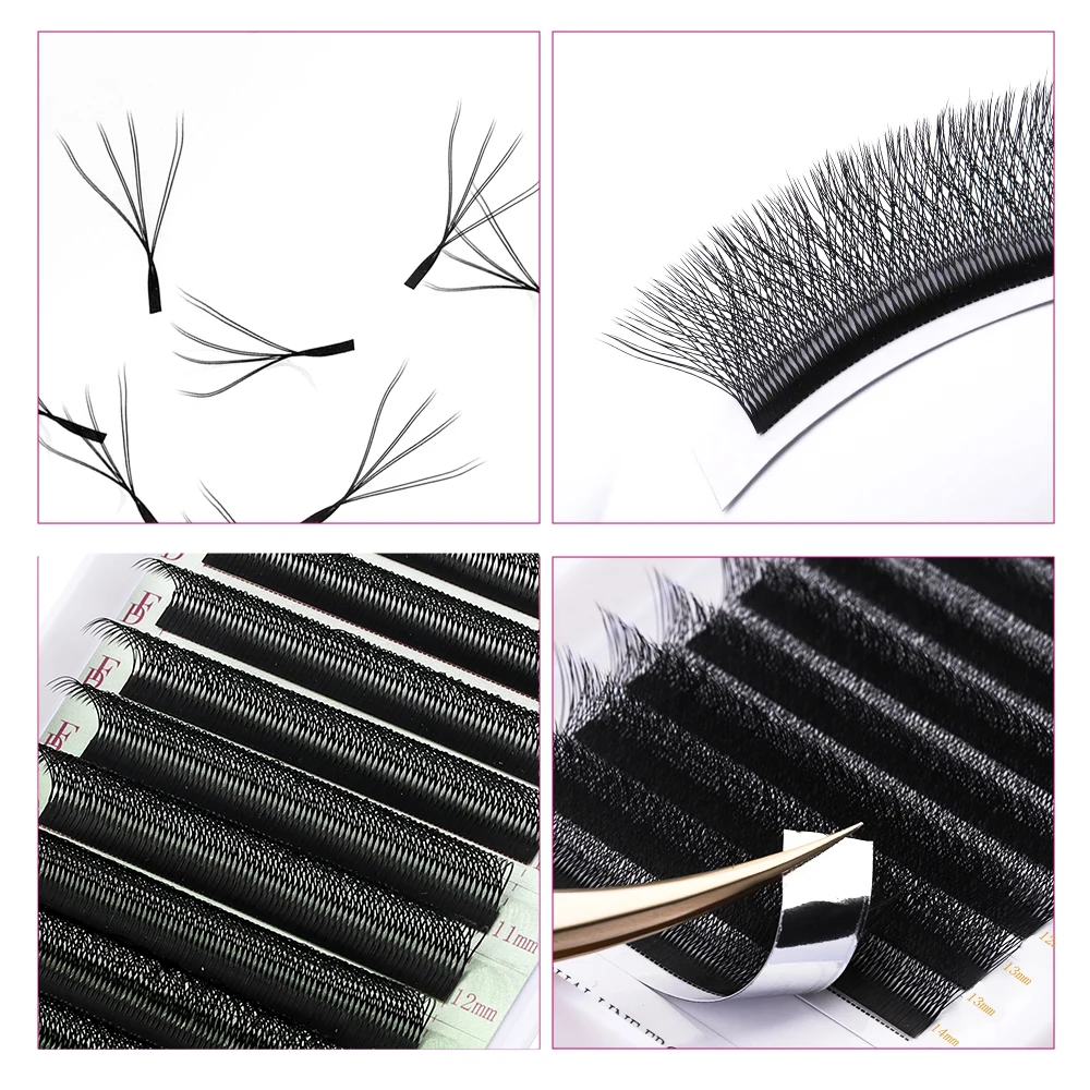Eyelash Extension Makeup Supplies 8D W Shape Lashes Extension Two Tips 4D Premade Fan Eyelash Faux Mink