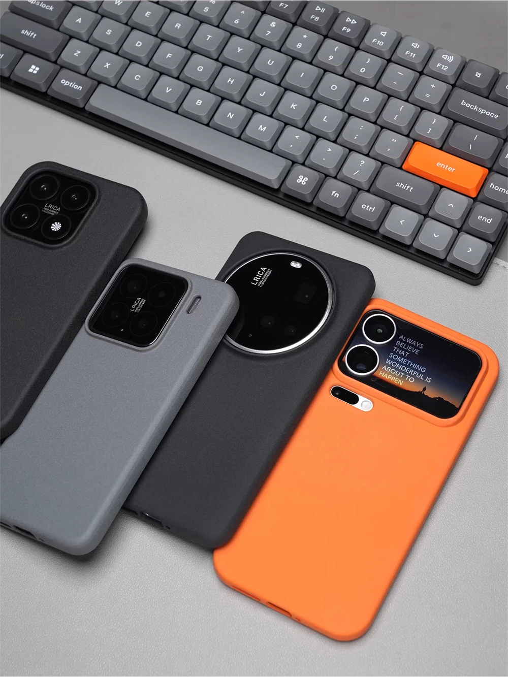 Luxury Solid Color Rock Sand Frosted Soft Silicone Case with Magnetic Wireless Charging Capability