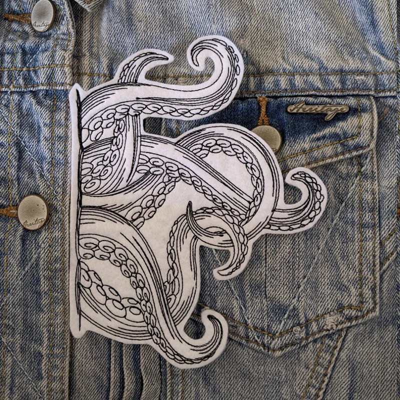 Toppa Ricamata Cthulhu Termoadesiva 7 Cm Per Vestiti, Giacca, Jeans O Zaino - Facile Da Stirare - 5