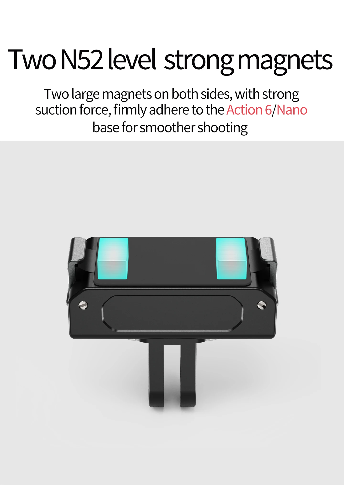 1/4 Schraube Magnetische Basismontage Dual-Claw Quick Release Adapter für DJI Action 6 / Osmo Nano Stativ Kamera Grundplattenerweiterung – Detail 15